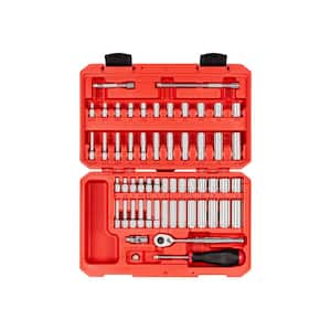 1/4 in. Drive 6-Point Socket and Ratchet Set, 56-Piece (5/32 - 9/16 in. 4 - 15 mm)