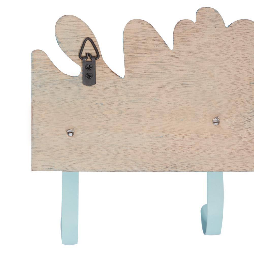 DecMode Blue Wood Coastal Wall Hook