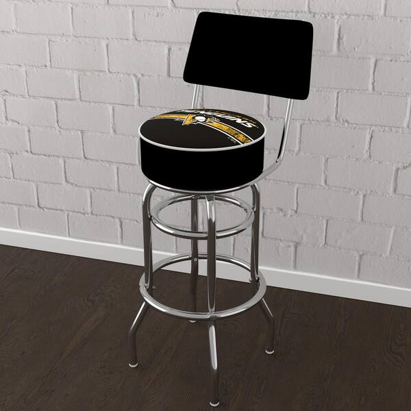 Pittsburgh Penguins Logo 31 in. Yellow Low Back Metal Bar Stool