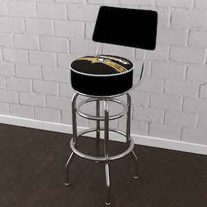 Pittsburgh Penguins Logo 31 in. Yellow Low Back Metal Bar Stool with Vinyl Seat