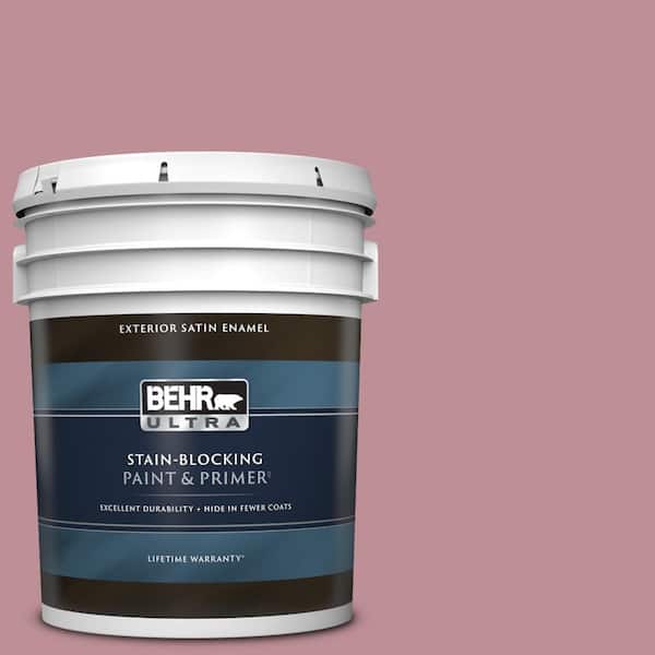 BEHR ULTRA 5 gal. #S130-4 Cherry Juice Satin Enamel Exterior Paint & Primer