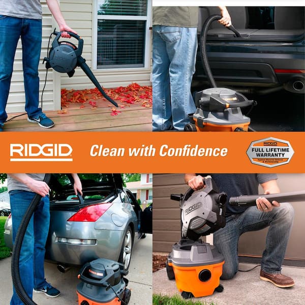 4 Gal. 6.0 Peak HP Shop Vacuum WD4080 Wet Dry Vac with Detachable Blower, Fine Dust Filter, Hose and Accessories