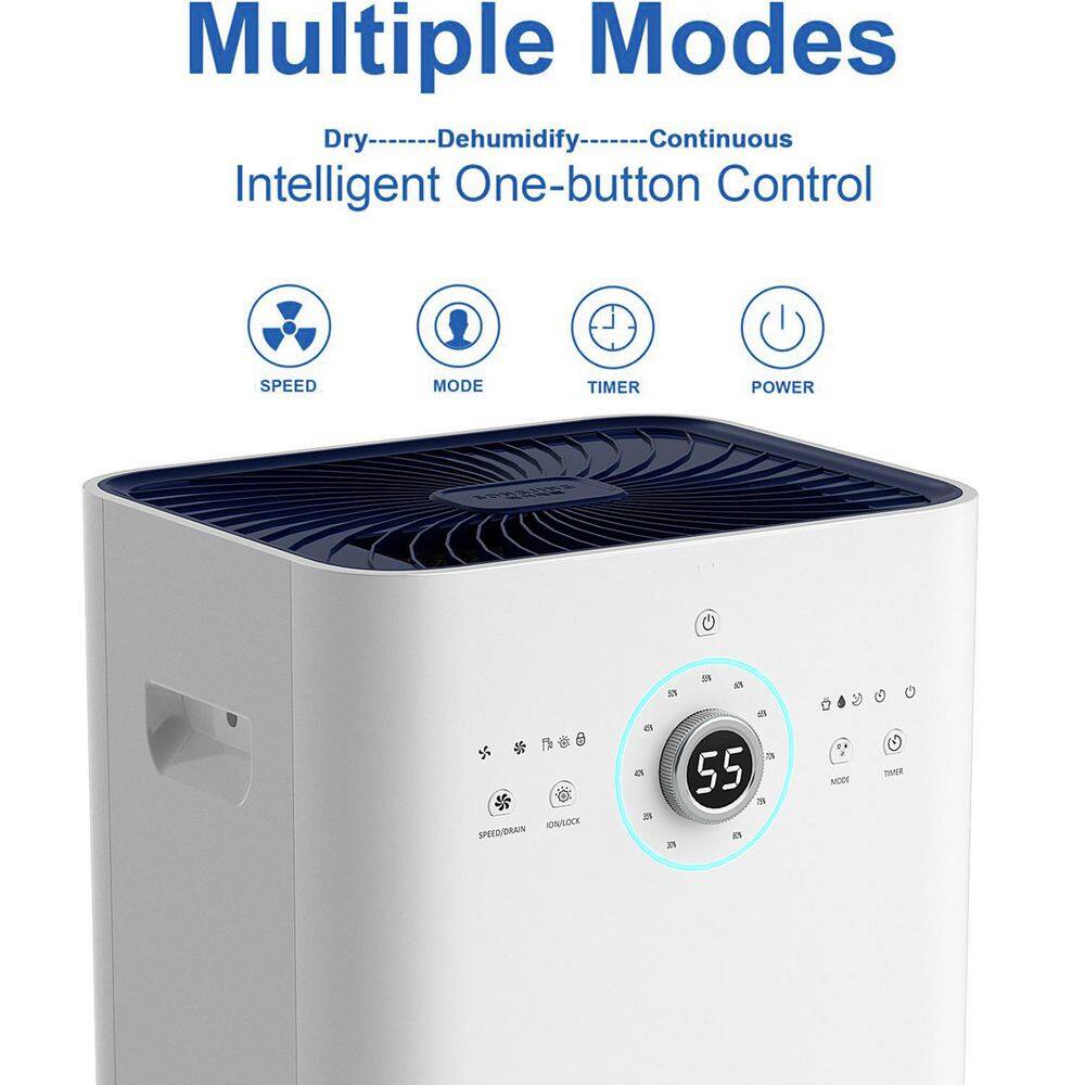 125 Pt White Commercial Dehumidifier with Pump and Auto Defrost