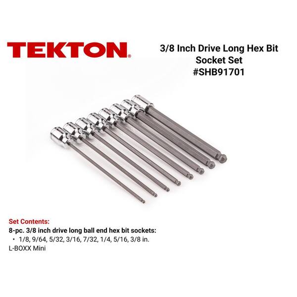 3/8 in. Drive Long Ball End Hex Bit Socket Set with Mini Stacking Tool Box, 8-Piece (1/8-3/8 in. )
