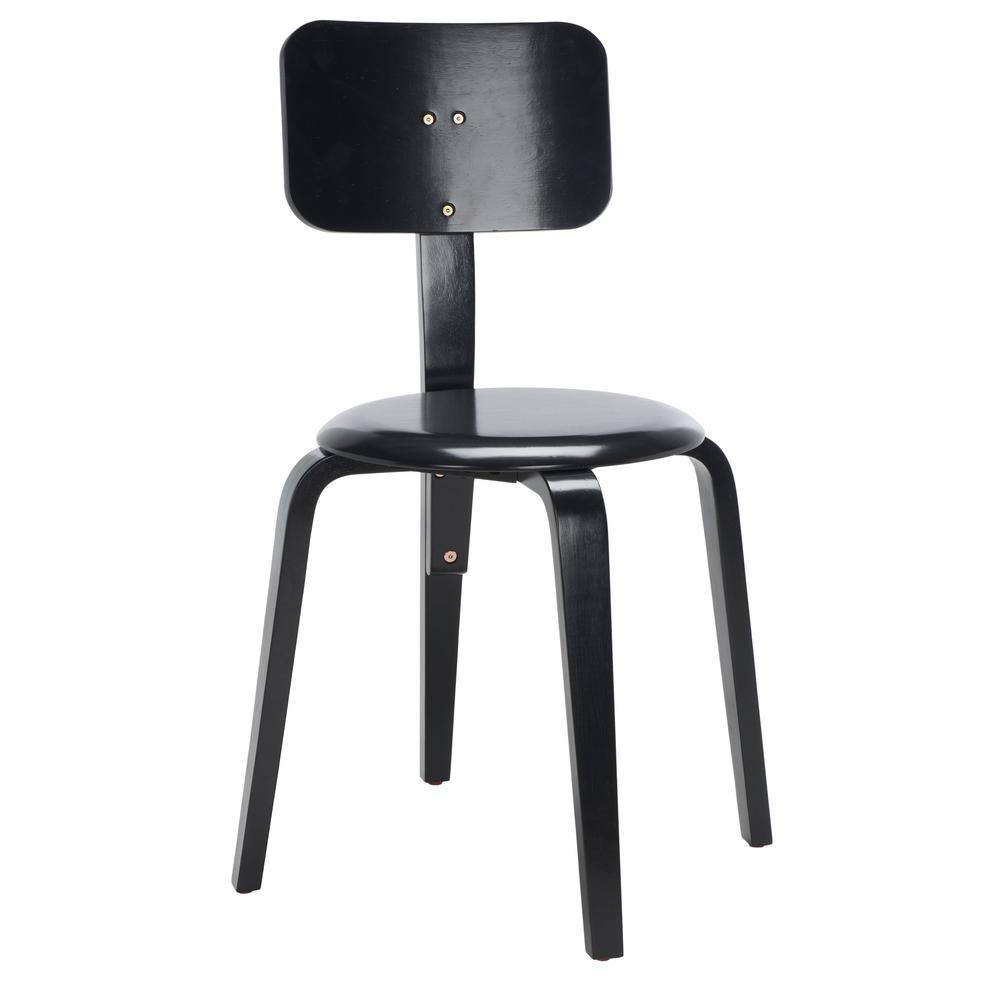 Elegant Black Bentwood Low-Back Stackable Dining Chair, Set of 2
