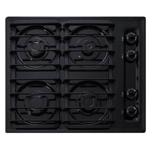 24 in. Gas Cooktop in Black with 4 Burners