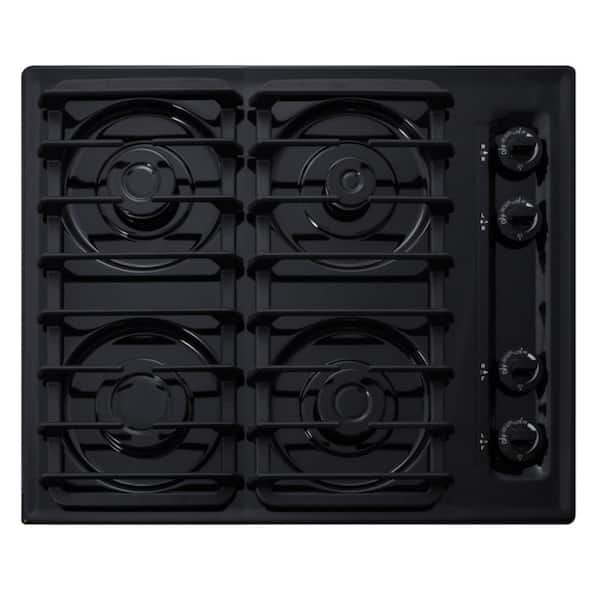 Summit Appliance 24 in. Gas Cooktop in Black with 4 Burners