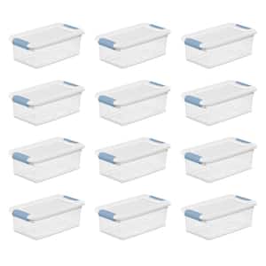 6 qt. Storage Box Stackable Latching Container in Clear (12-Pack)