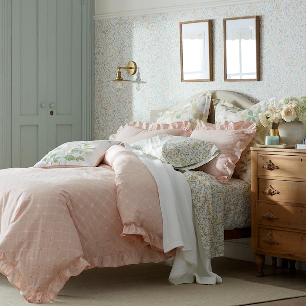 Company Cotton Eyelet Ruffle Yarn-Dyed Percale Duvet Cover