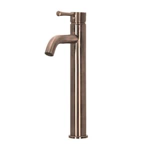 Single Hole Single-Handle Bathroom Faucet in Antique Copper