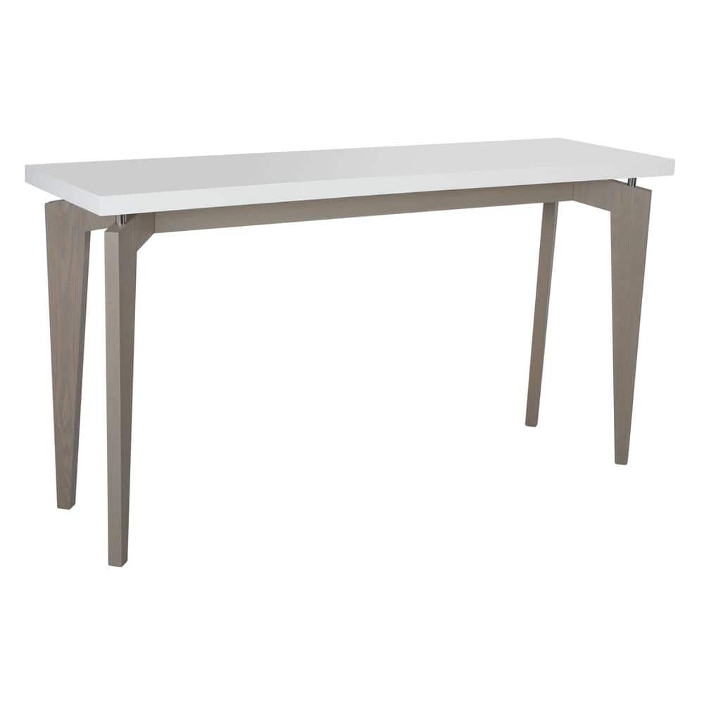 Josef 59" White and Gray Lacquer Console Table