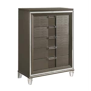 Charlotte Copper 5 Drawer 39 in. Wide Chest of-Drawers