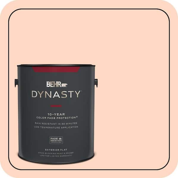 BEHR DYNASTY 1 gal. #230C-2 Shell Coral Flat Exterior Stain-Blocking Paint & Primer