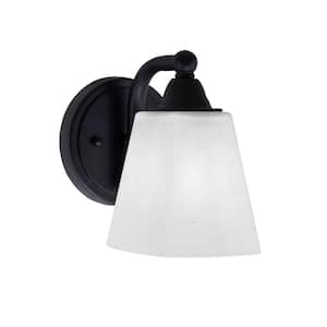 Madison 4.5 in. 1-Light Matte Black Wall Sconce with Standard Shade