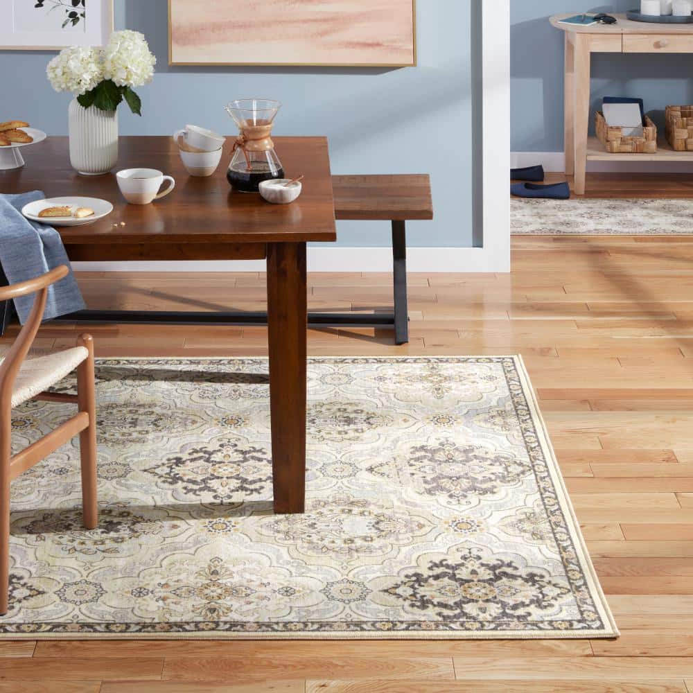 Avani Beige Tufted Washable Rectangular Area Rug 6' x 9'