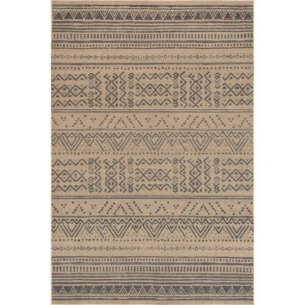 nuLOOM Anisa Machine Washable Natural 5 ft. x 8 ft. Tribal EasyJute