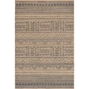 Anisa Machine Washable Natural 8 ft. x 10 ft. Tribal Easy-Jute Area Rug