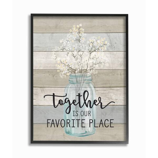 The Stupell Home Decor Collection 11 In X 14 Together Is Our Favorite Place By Lettered And Lined Wood Framed Wall Art Fwp 156 Fr 11x14 - Home Decorators Collection Wall Art