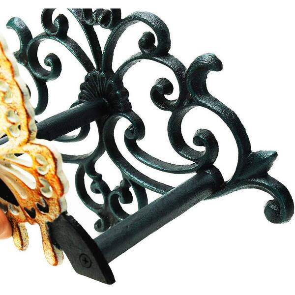 Cubilan - Butterfly Cast Iron Hose Organizer, Heavy Duty Water Hose Holder, Garden and Yard Wall Mounted Decoration