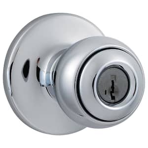 Polo Polished Chrome Entry Door Knob Featuring SmartKey Security