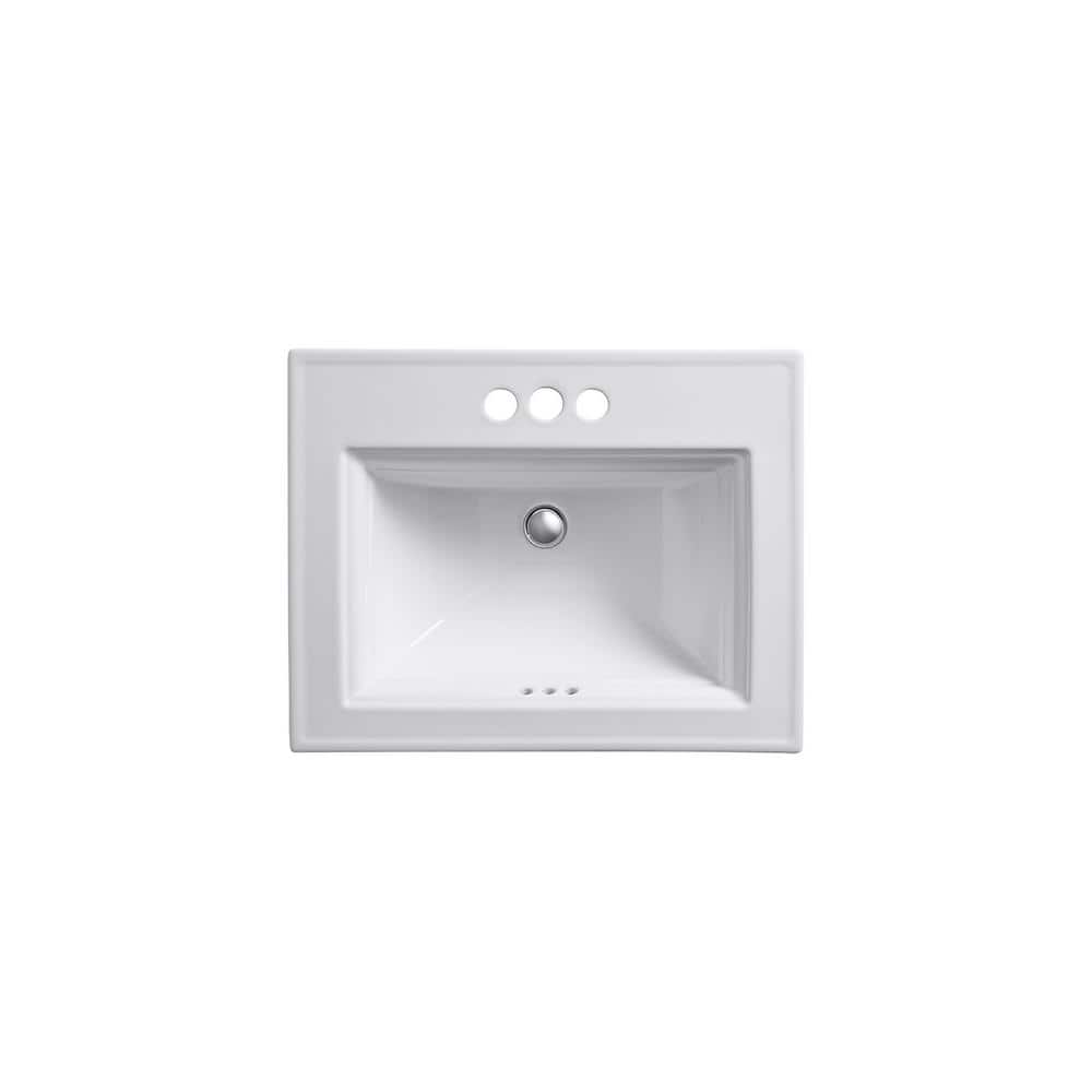 Memoirs Stately White Ceramic Self-Rimming Bathroom Sink 23" x 18"