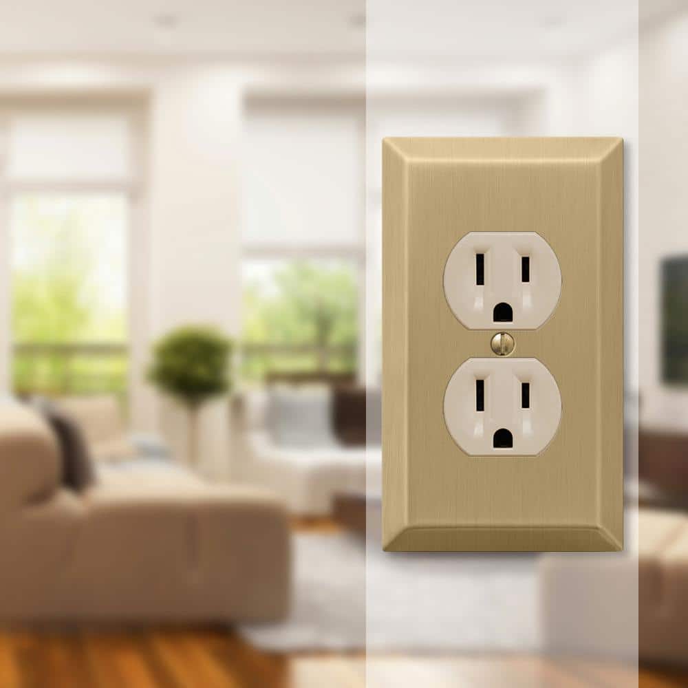 Brushed Bronze Steel Single Duplex Wall Plate
