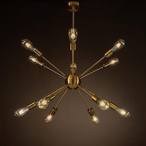12-Lights Modern Gold Sputnik Sphere Chandelier