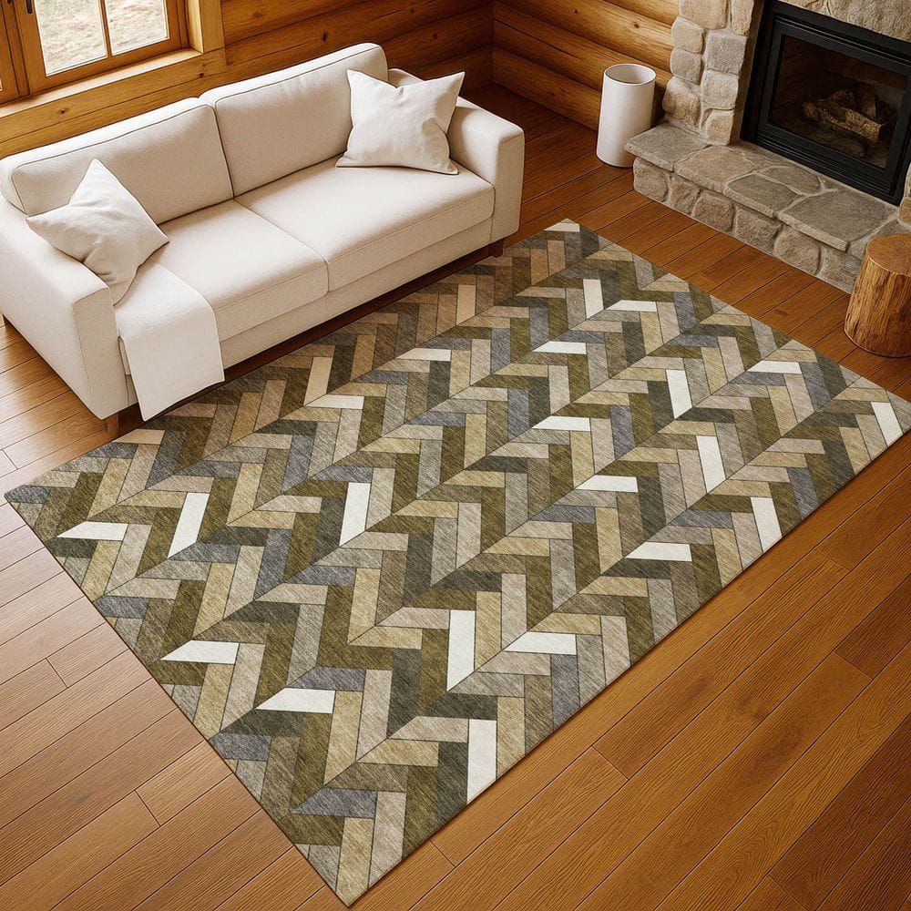 Chantille Machine Washable Indoor/Outdoor Abstract ACN2296 Brown 3 ft. x 4 ft. Area Rug price history on PriceWatchPro
