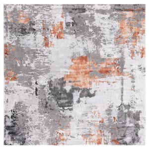 Craft Gray/Brown 5 ft. x 5 ft. Gradient Abstract Square Area Rug