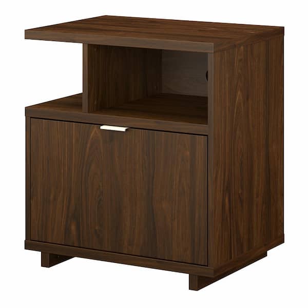 kathy ireland Madison Avenue Modern Walnut Lateral File Cabinet with Shelves