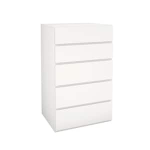 Blvd White 5-Drawer Chest of Drawers 38.75 in. H x 23.75 in. W x 18.75 in. D