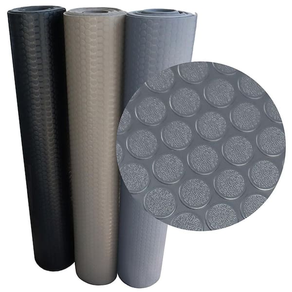 Coin Grip 4 ft. x 20 ft. Black Commercial Grade PVC Flooring