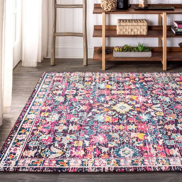 JONATHAN Y Modern Persian Boho Floral Multi/Purple 8 ft. x 10 ft