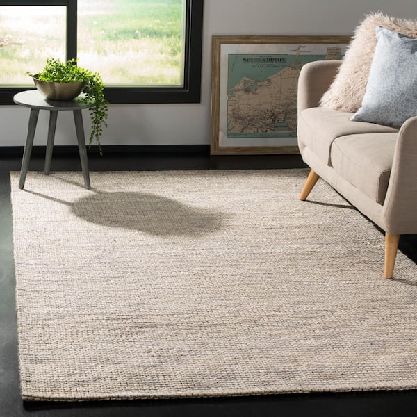 Marbella Light Gray 6 ft. x 6 ft. Square Solid Area Rug