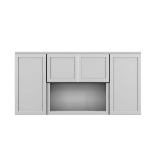 Kunal Kitchens Westport Shaker 60 in. W x 30 in. H x 12 in. D in Painted White Plywood Assembled Wall Cabinet