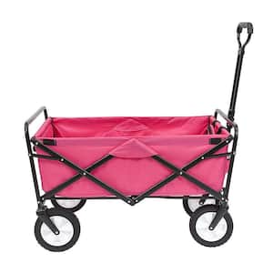 Collapsible Durable Folding Outdoor Garden Utility Wagon Cart in Pink