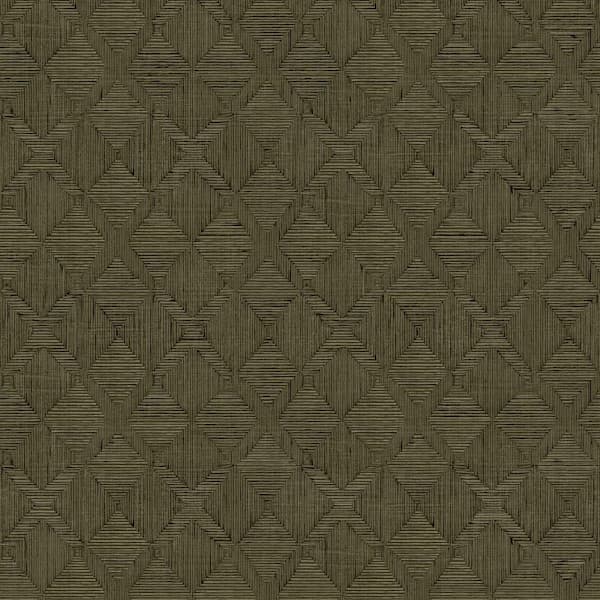 Jeremiah Brent Olive Hoffman Faux Sisal Peel and Stick Vinyl Textured Wallpaper Roll (covers 56 sq. ft. )