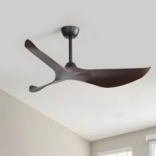 Sofucor 52 in. Indoor/Outdoor Black Ceiling Fan with Remote Control and Reversible Motor
