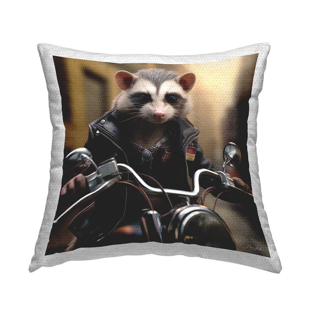 Possum on Motorcycle Black Square Outdoor Throw Pillow price history on PriceWatchPro
