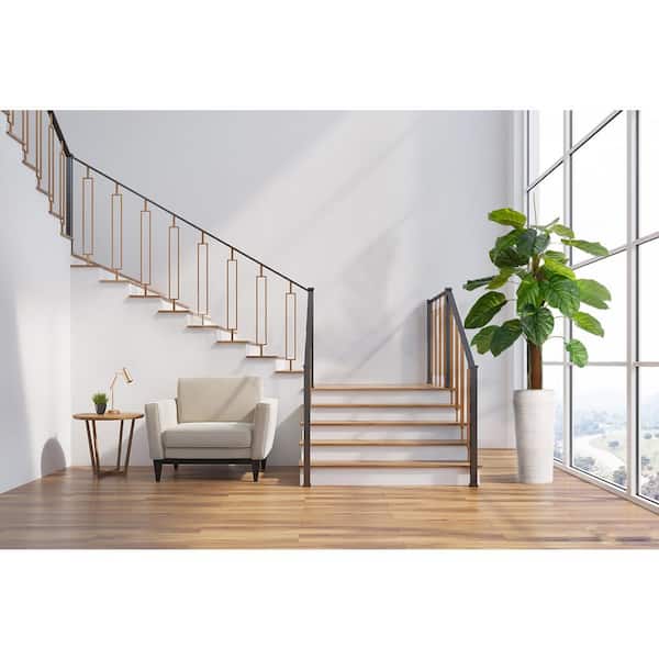 VINTAGE HOME 5.09 ft. Tall Artificial Faux Real Touch Real Touch Greenery with Fiberstone Planter