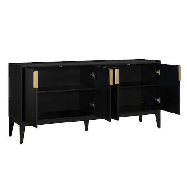 Unbranded 63 in. W x 15.6 in. D x 29.9 in. H Bathroom Black Linen Cabinet