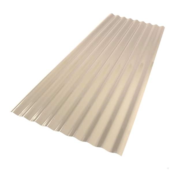 Palruf 26 in. x 6 ft. Corrugated PVC Roof Panel in Beige
