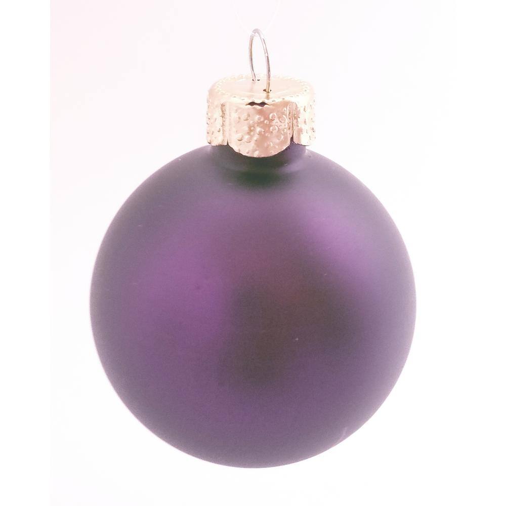 Whitehurst 1 25 In Purple Matte Glass Christmas Ornaments 40 Pack 28260 The Home Depot