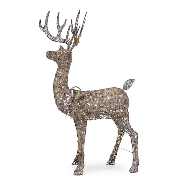 Home Accents Holiday 5.5 ft Meadow Frost Animated LED Brown Deer