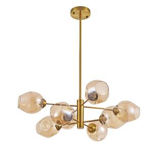 Abii 8-Light Vintage Bronze Pendant with White Glass Shade