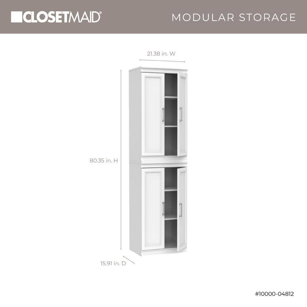 White Modular Storage Closet System with Doors
