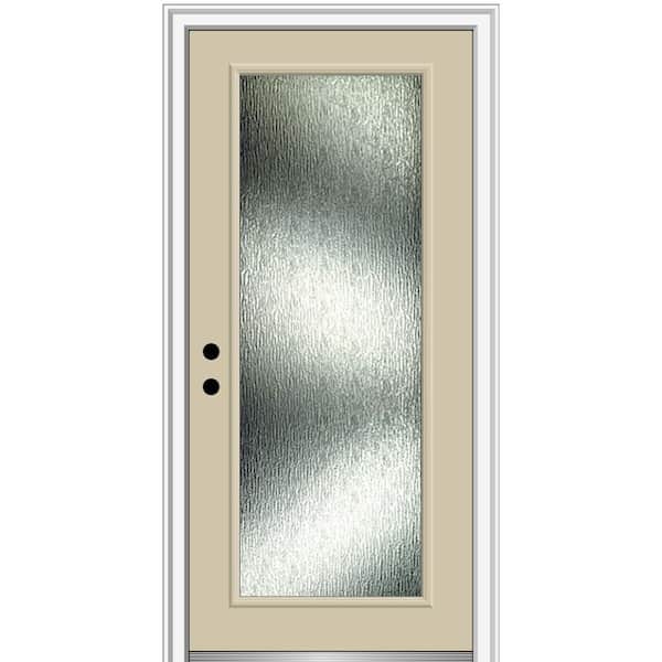 MMI Door Rain Glass 32 in. x 80 in. Right-Hand Inswing Full Lite Painted Wicker Prehung Front Door on 6-9/16 in. Frame