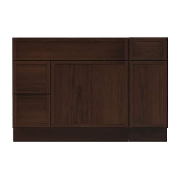 48 in. W x 21 in. D x 32.5 in. H Bath Vanity Cabinet without Top in Brown (Unassembled)