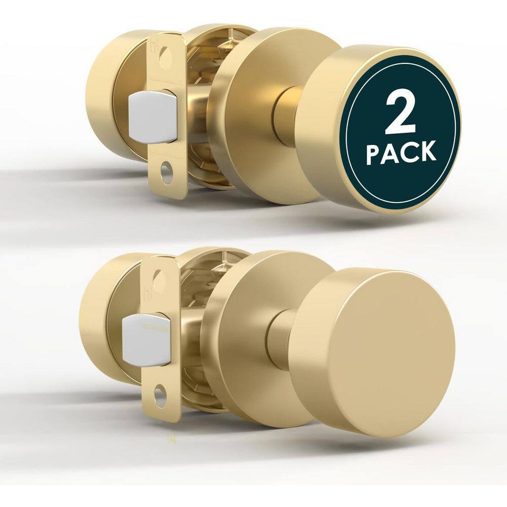 Standard Metal Satin Brass Hall/Closet Passage Door Knob with Reversible Interior Features, 2 Pack price history on PriceWatchPro