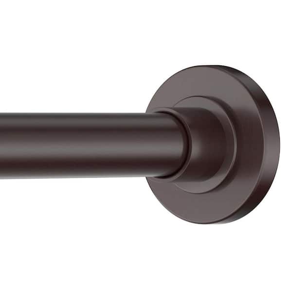 30 to 80 in. Stainless Steel Adjustable Tension Shower Curtain Rod No Drilling Bath Accessory in Black